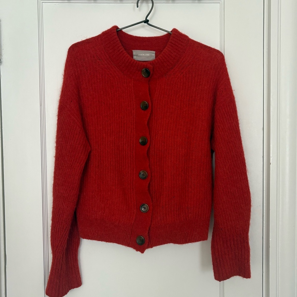 Everlane Red Alpaca Wool Blend Cardigan